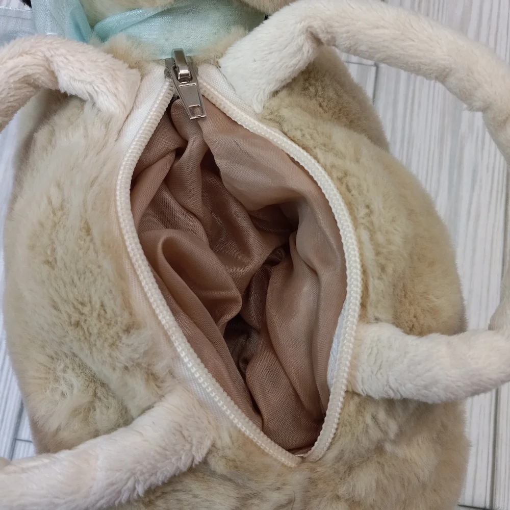Vintage Coquette Siamese Cat Plush Bag